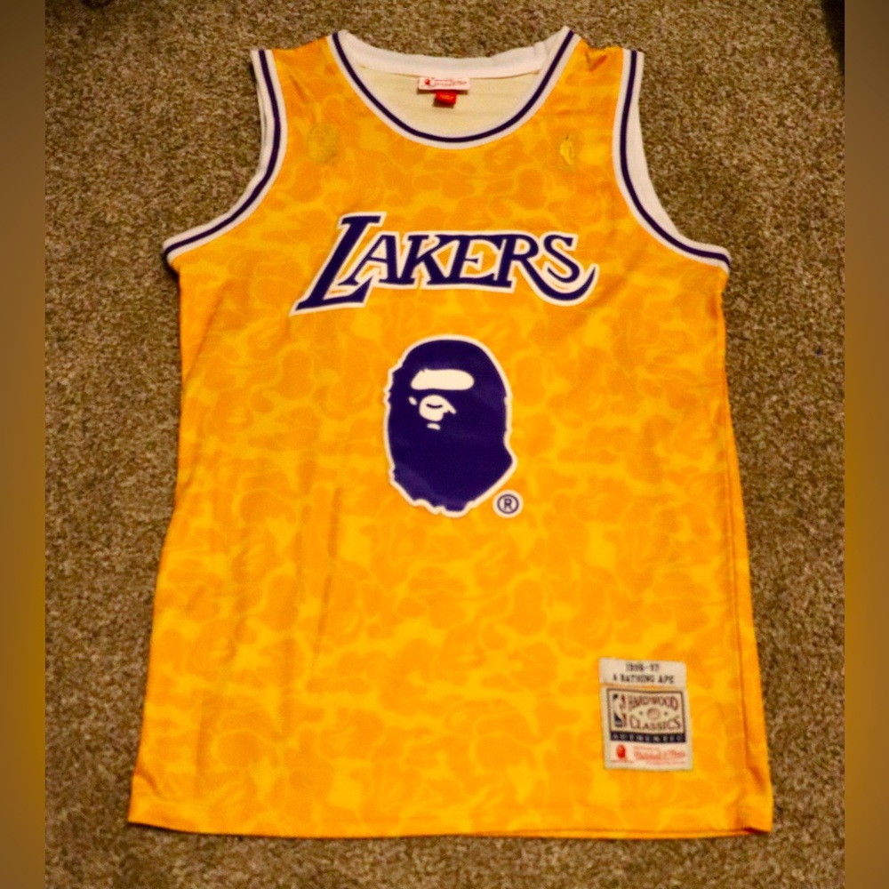 Los Angeles Lakers X Bathing Ape #93 Nba Classic Gold Jersey